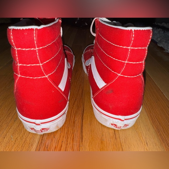 Vans Old Skool Sk8 Hi-Top Shoes Men's Size 10, Women's Size 8, Red - Picture 3 of 4